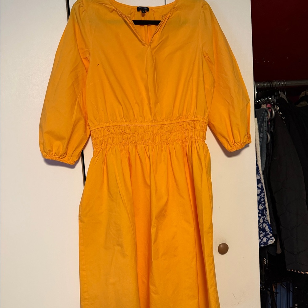 Talbots Vibrant Yellow Long Sleeve Dress